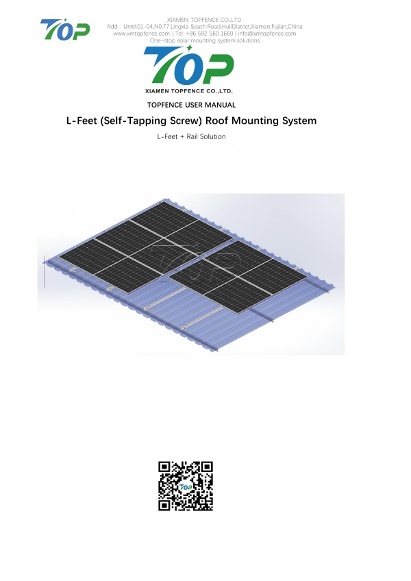 Topfencesolar L-Feet sistemos vartotojo vadovas
