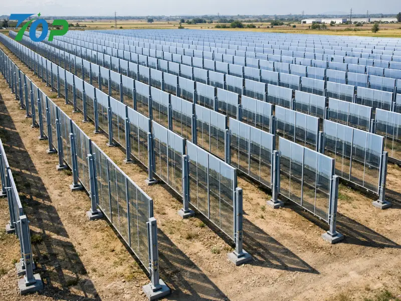 Vertikali dvipusė saulės energijos montavimo sistema: 30 % didesnio žemės naudojimo paslaptis