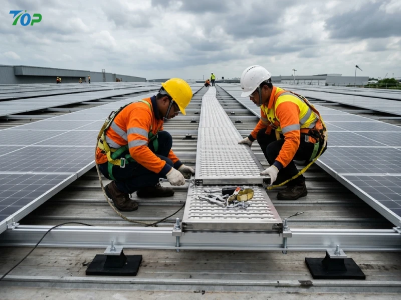 Gamyklinių stogų pramoninės priežiūros takai: atitikties standartai, konstrukcinė sauga ir su saulės energija suderinamo EPC projektavimo vadovas