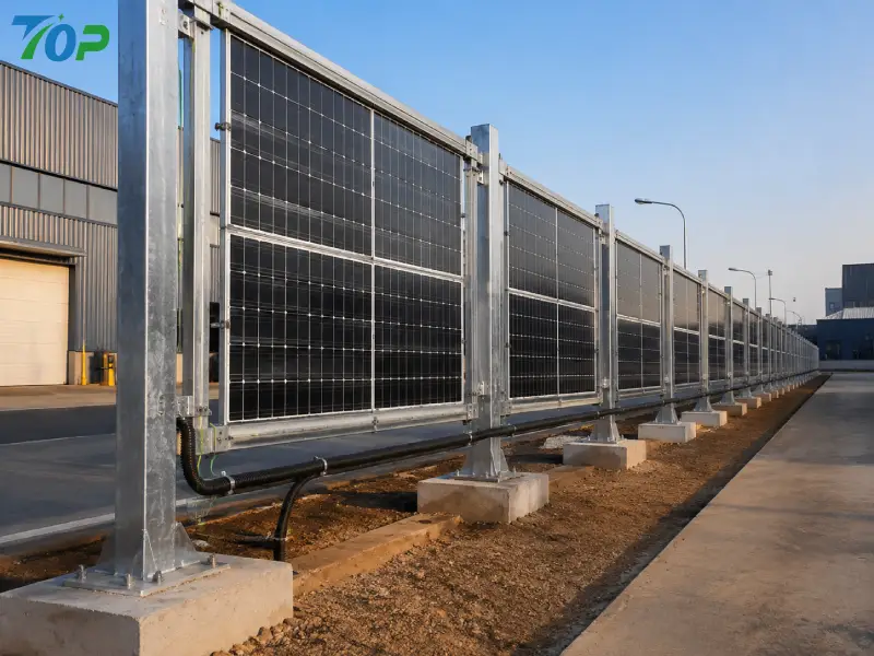 Pramonės perimetro apsauga: dviguba saulės energijos tvoros investicijų vertė Pramonės perimetro apsauga: dviguba saulės energijos tvoros investicijų vertė